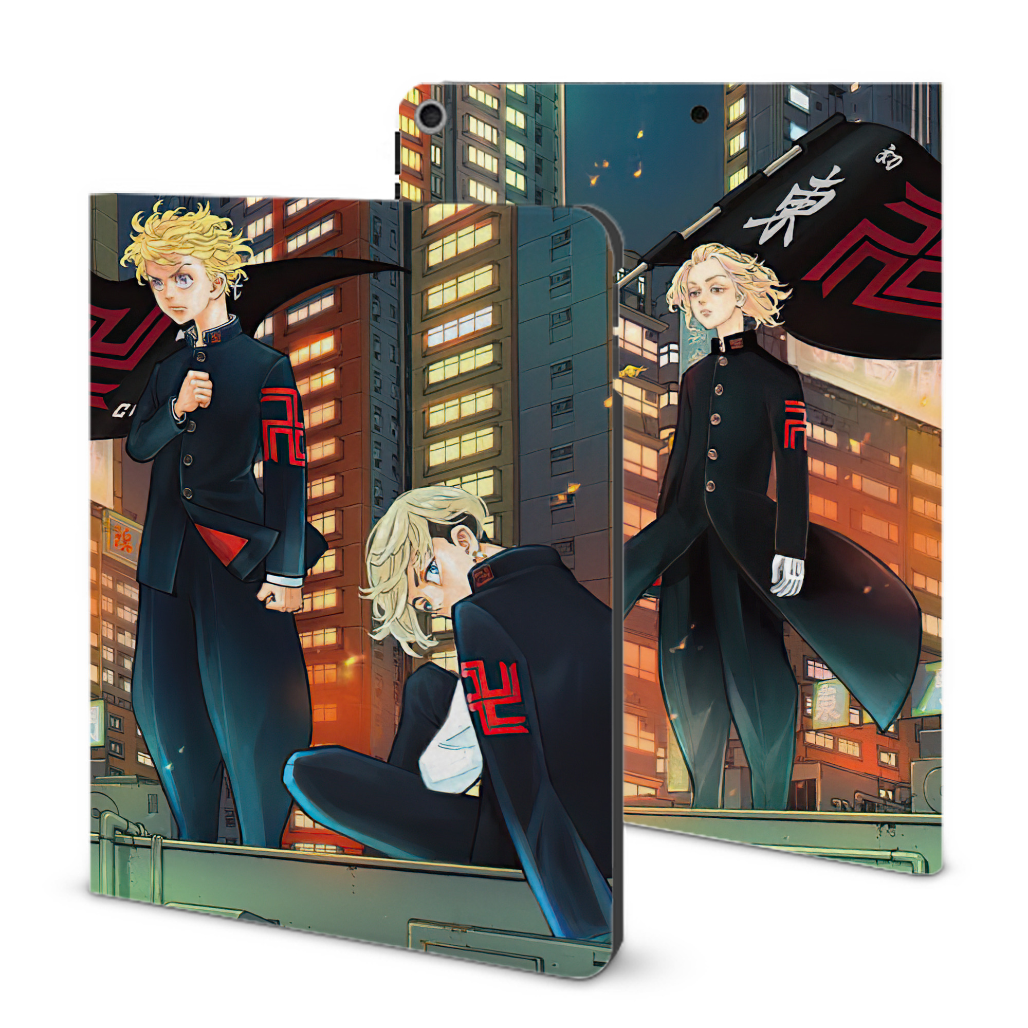 （画像用） 東京リベンジャーズ Tokyo Revengers IPad ケース ブック型 PUレザー TPU 耐衝撃 軽量 薄型 ペン収納なし 全面保護 IPad 各モデル対応